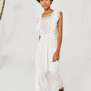 NWOT ULLA JOHNSON Silk Amelie Maxi Dress Gown in Snow S $748